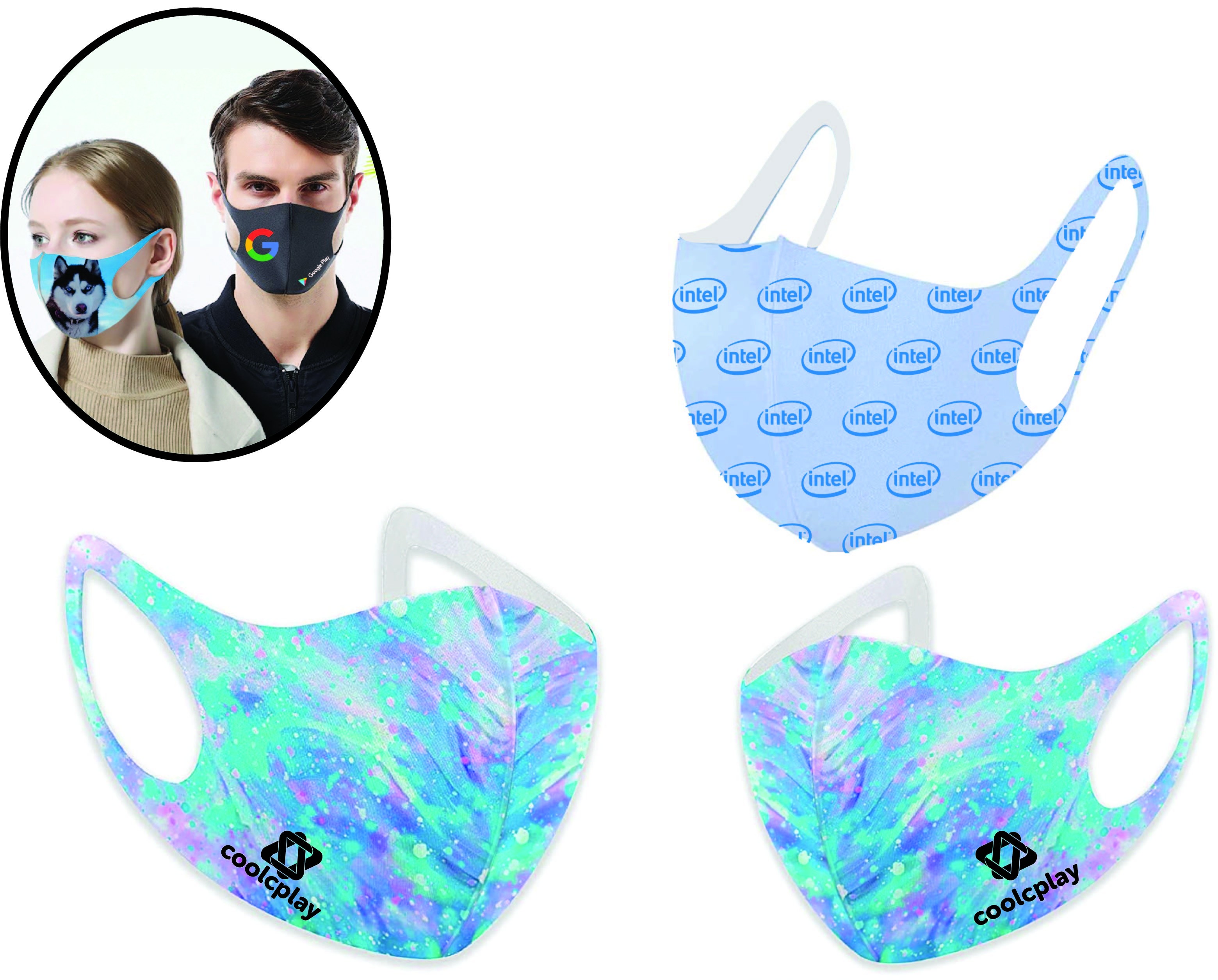 Face Mask. Super Soft, Cool, Comfortable. Bacteriostatic Reduction Rate of 99.9% - VIVID FULL COLOR