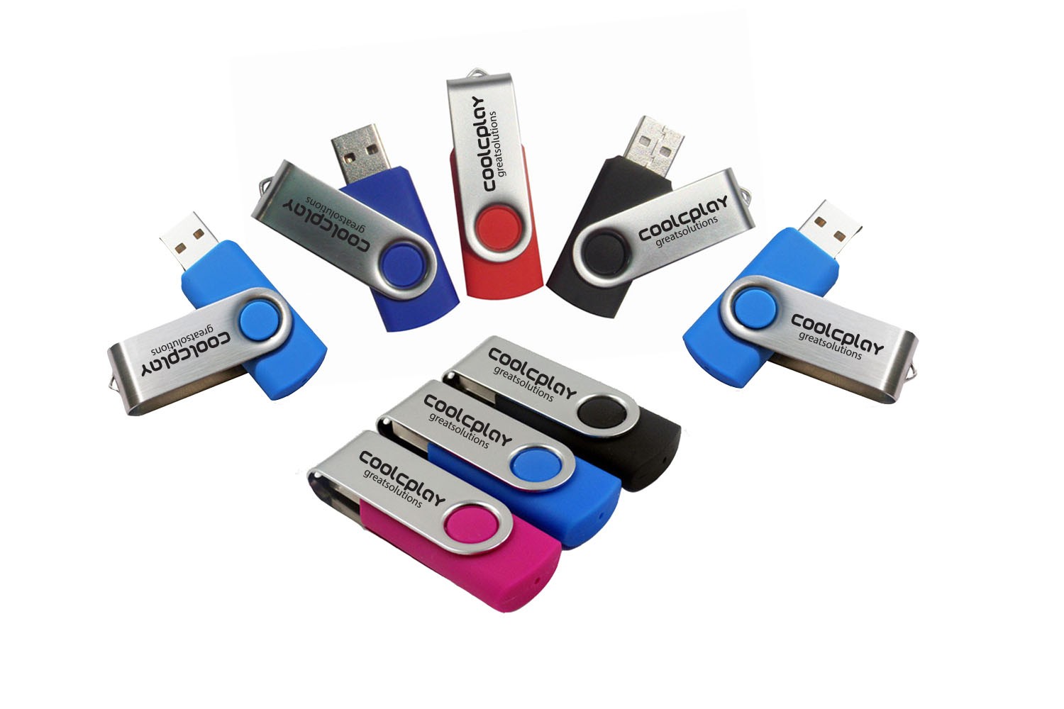Colorful 256 MB USB Flashdrive With Swivel Cap