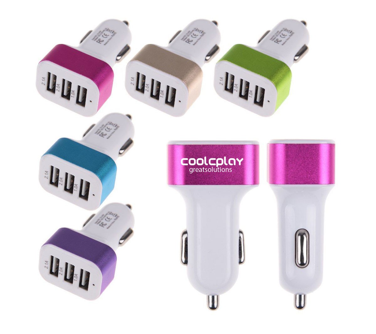 3 Port USB Car Charger Adapter