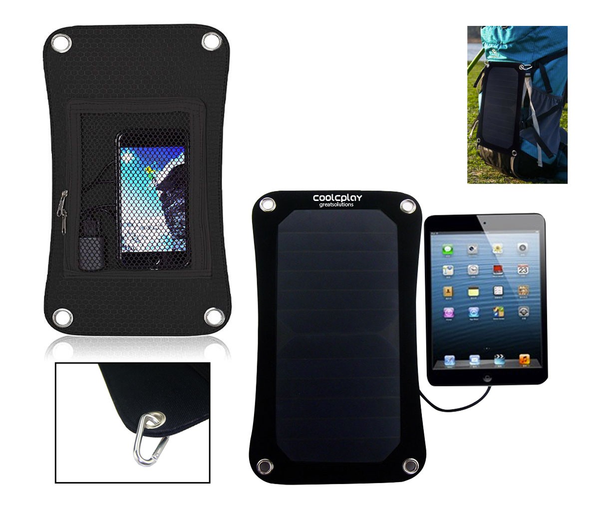 Attachable Solar Panel Charger For Backpacks