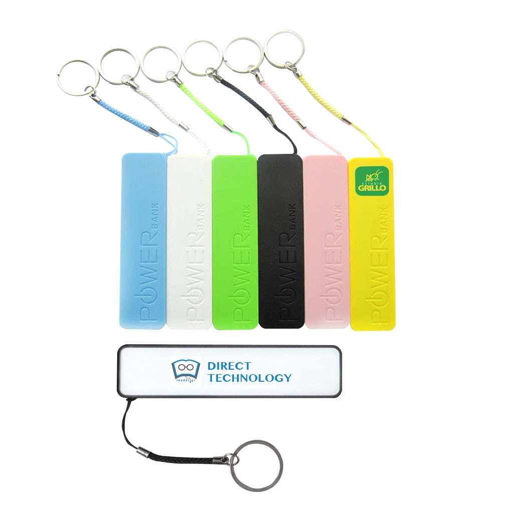 Keyring Power Bank Plastic Case 2600 mAH w/Rechargeable Battery