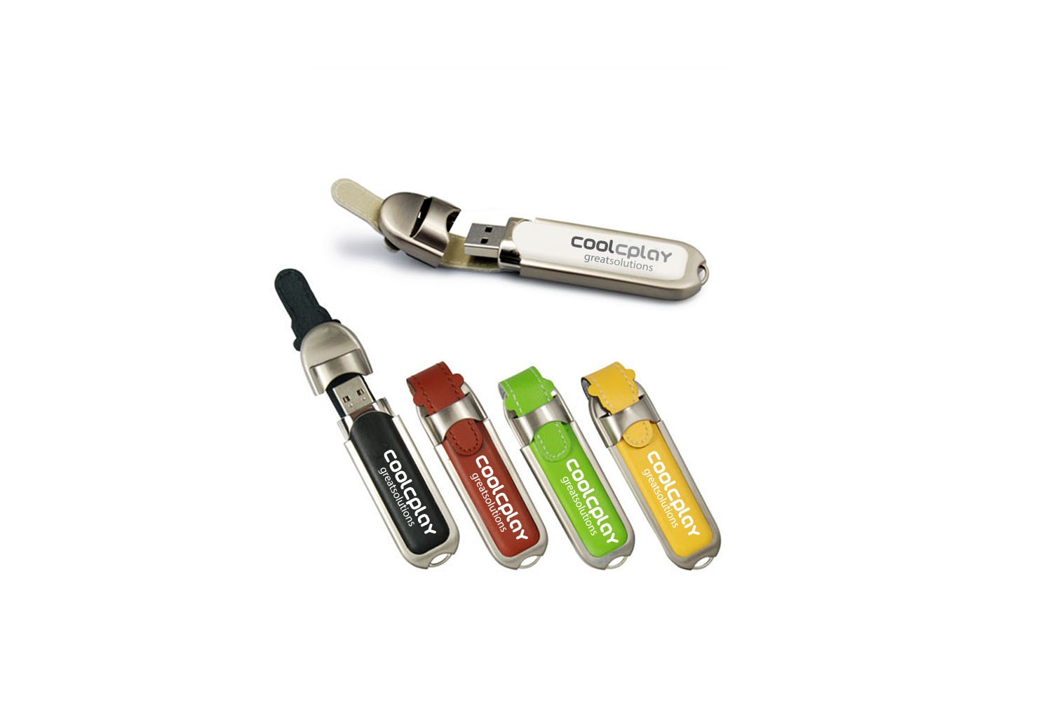 4 GB Colorful Leather and Metal USB Flashdrive