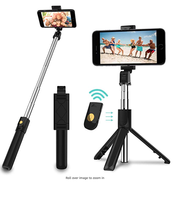 Selfie Stick, 3 in 1 Extendable Selfie Stick Tripod with Detachable Bluetooth Wireless Remote Phone Holder 