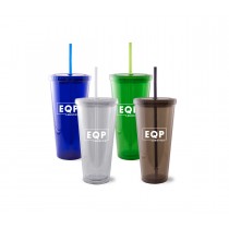 24 oz Double Wall Tumbler with Straw